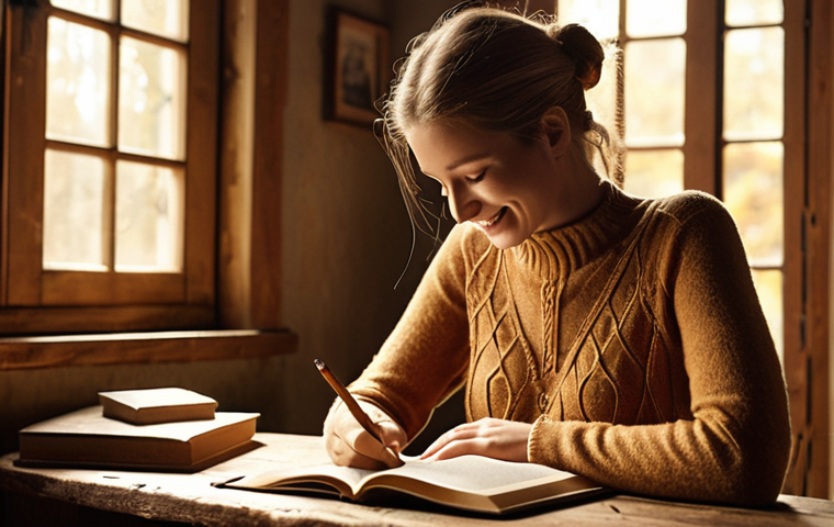 **Prompt 1: The Heart of Authentic Connection**
    A person, with a warm, genuine expression, is writing at a rustic wooden desk, bathed in soft, natural light. From their chest, ethereal, glowing lines extend outward, connecting to diverse individuals who are seen reading and deeply engaging with the content (some with thoughtful smiles, others with hands on their hearts). The background subtly features elements reminiscent of a cozy Polish autumn, with golden light filtering through a window. The scene emphasizes the profound, soulful connection between author and reader, highlighting authenticity and human emotion that Artificial Intelligence cannot replicate. Emotional, warm tones, high detail.