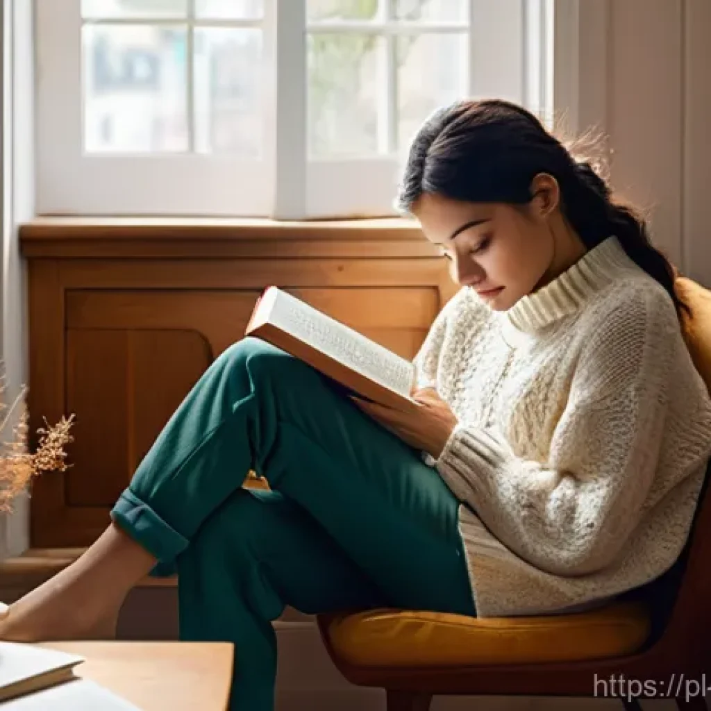 자기 표현을 위한 필수 어휘 목록 - **Prompt:** A young woman, approximately 28 years old, with a thoughtful and focused expression, is ...