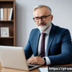 Home 20 상황별 적절한 어휘 선택 이론 - A modern Polish office environment where a professional middle-aged man is engaging in a polite and ...